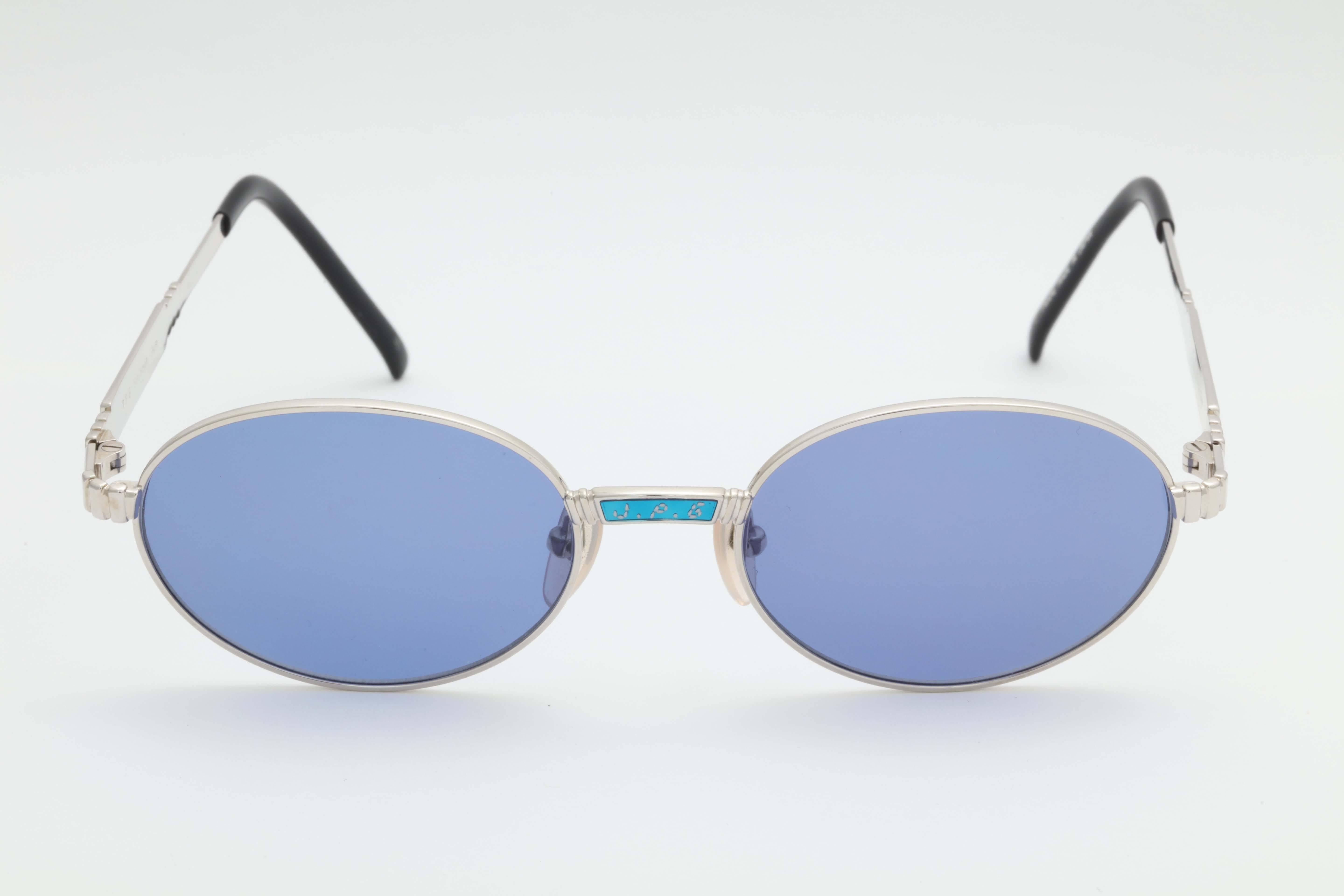 Blue Jean Paul Gaultier 58-5104 Vintage Sunglasses For Sale