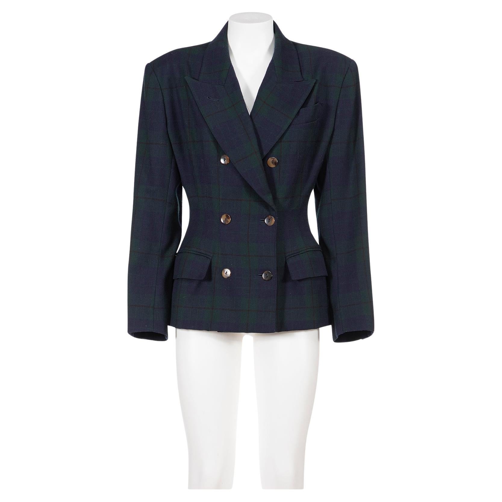 JEAN PAUL GAULTIER 80's Iconic hourglass double breasted blazer