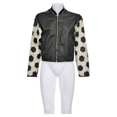 Jean Paul Gaultier Jeans, bomber anni 80 in pelle con pallone da calcio