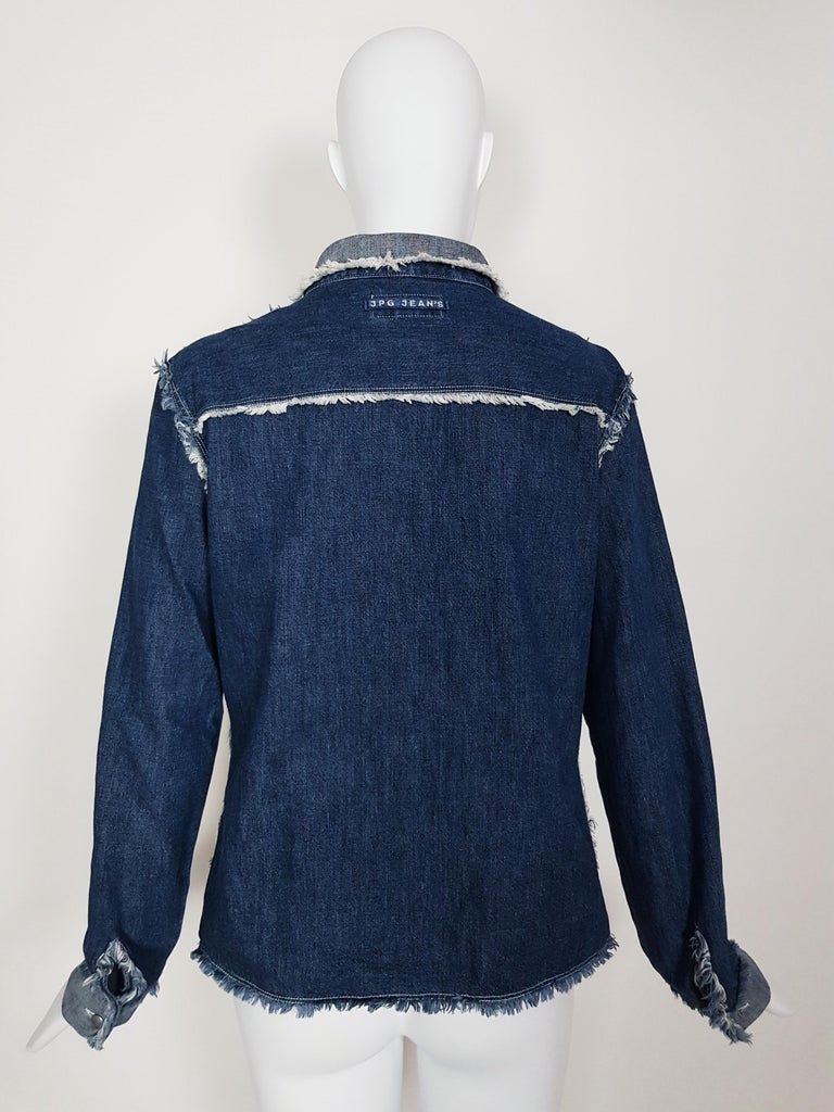 JEAN PAUL GAULTIER 1990 fringed denim shirt - part of a set For Sale at ...