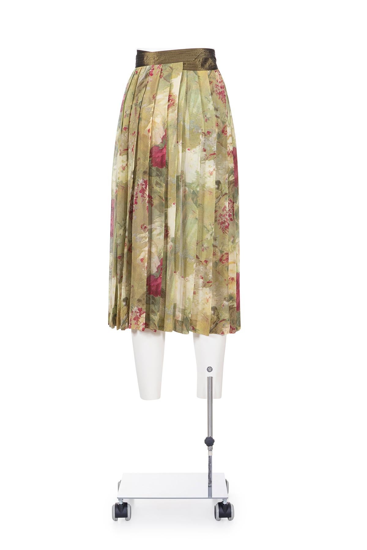 Brown JEAN PAUL GAULTIER 90's Iconic jupe paréo plissée imprimée en vente