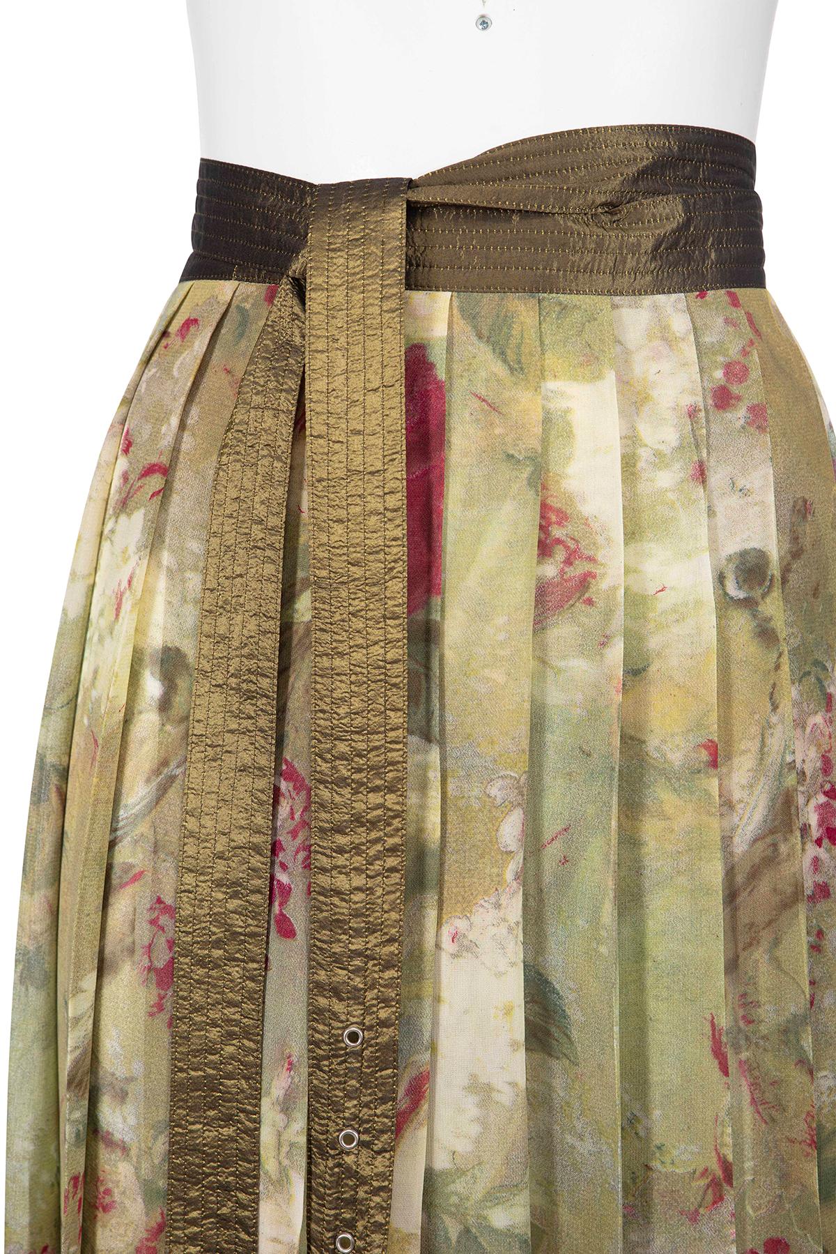 JEAN PAUL GAULTIER 90's Iconic jupe paréo plissée imprimée Unisexe en vente