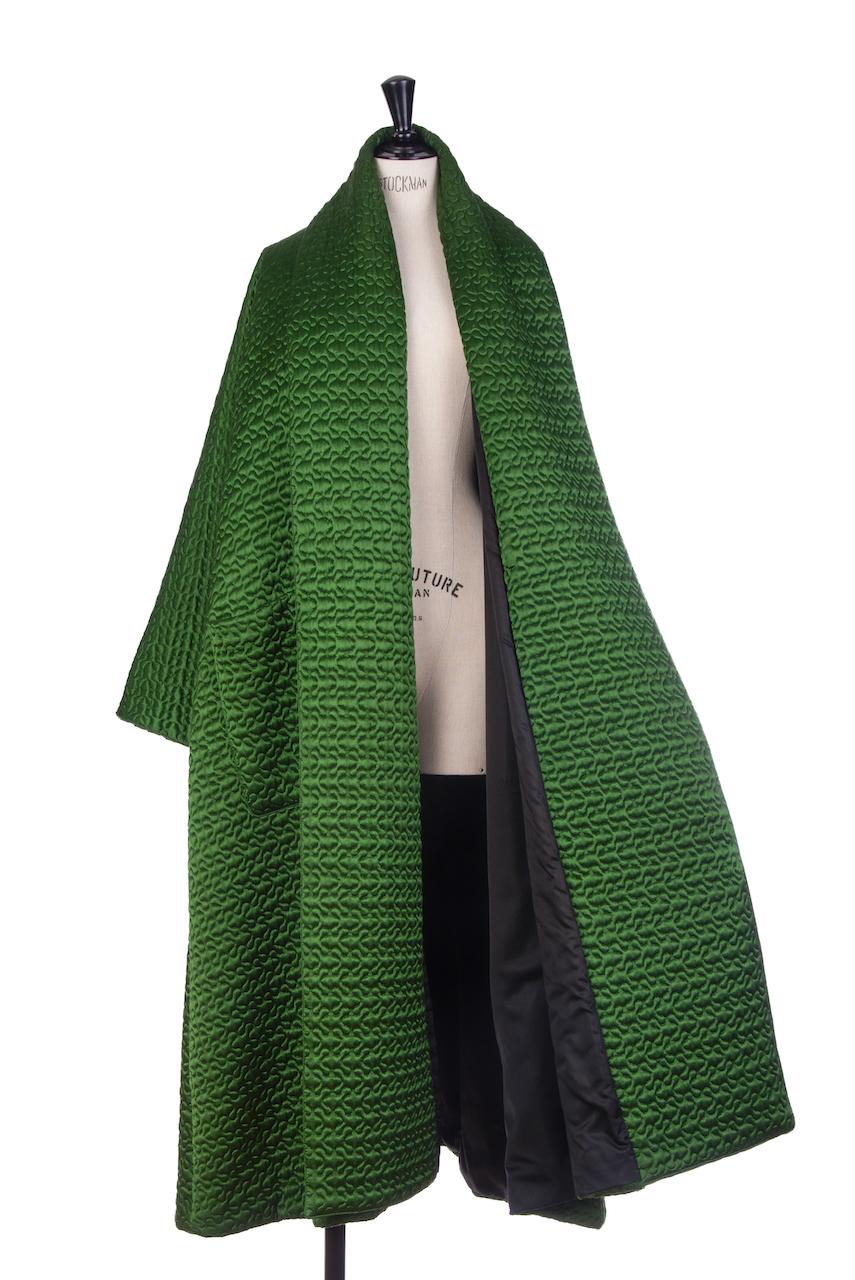 JEAN PAUL GAULTIER A/W 1985-1986 Green Quilted & Padded Satin Coat For Sale 6