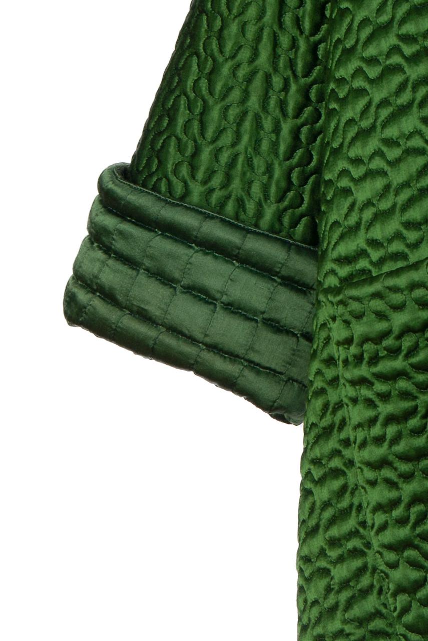 JEAN PAUL GAULTIER A/W 1985-1986 Green Quilted & Padded Satin Coat For Sale 9
