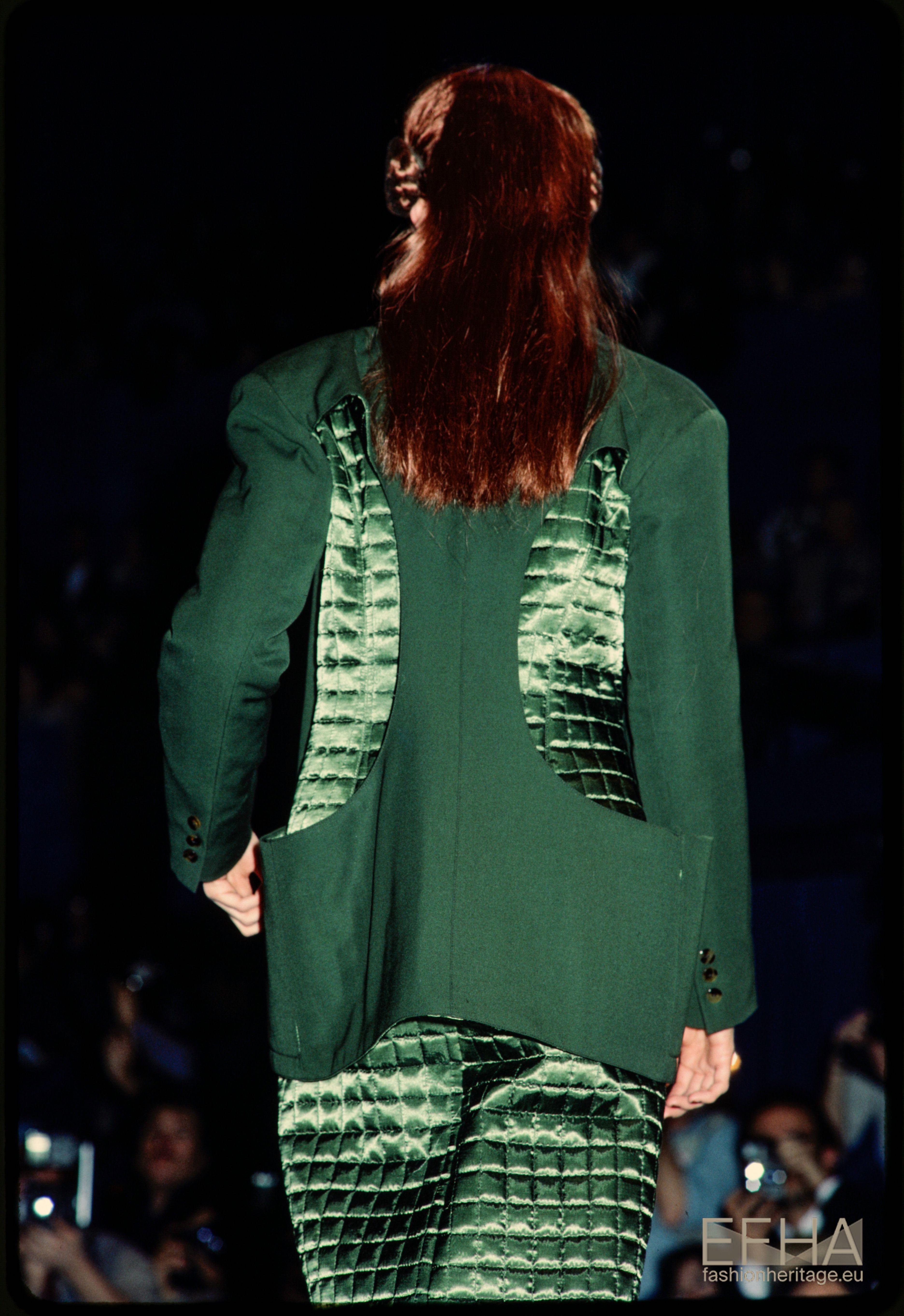 JEAN PAUL GAULTIER A/W 1985-1986 Green Quilted & Padded Satin Coat For Sale 15