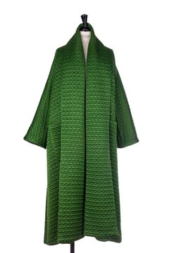 JEAN PAUL GAULTIER A/W 1985-1986 Green Quilted & Padded Satin Coat