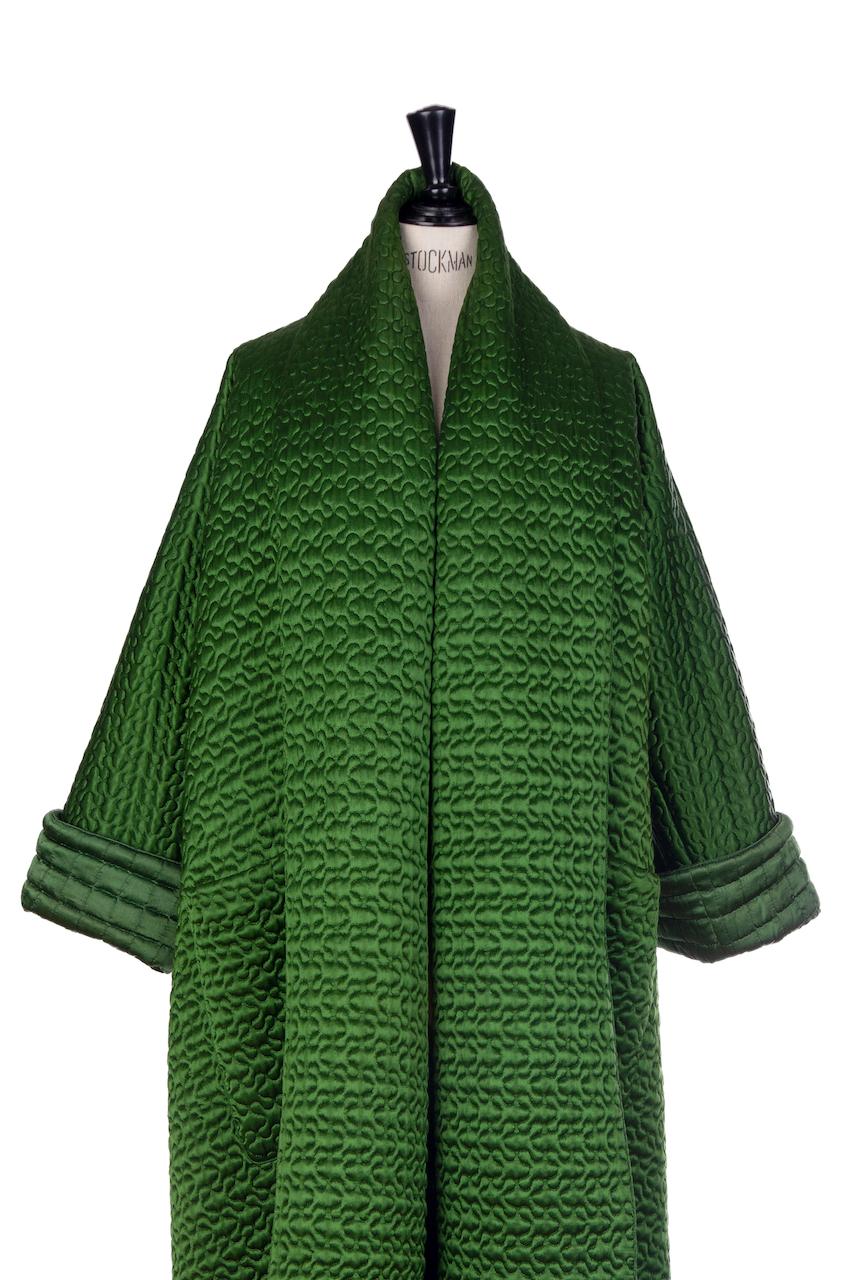 JEAN PAUL GAULTIER A/W 1985-1986 Green Quilted & Padded Satin Coat For Sale 2