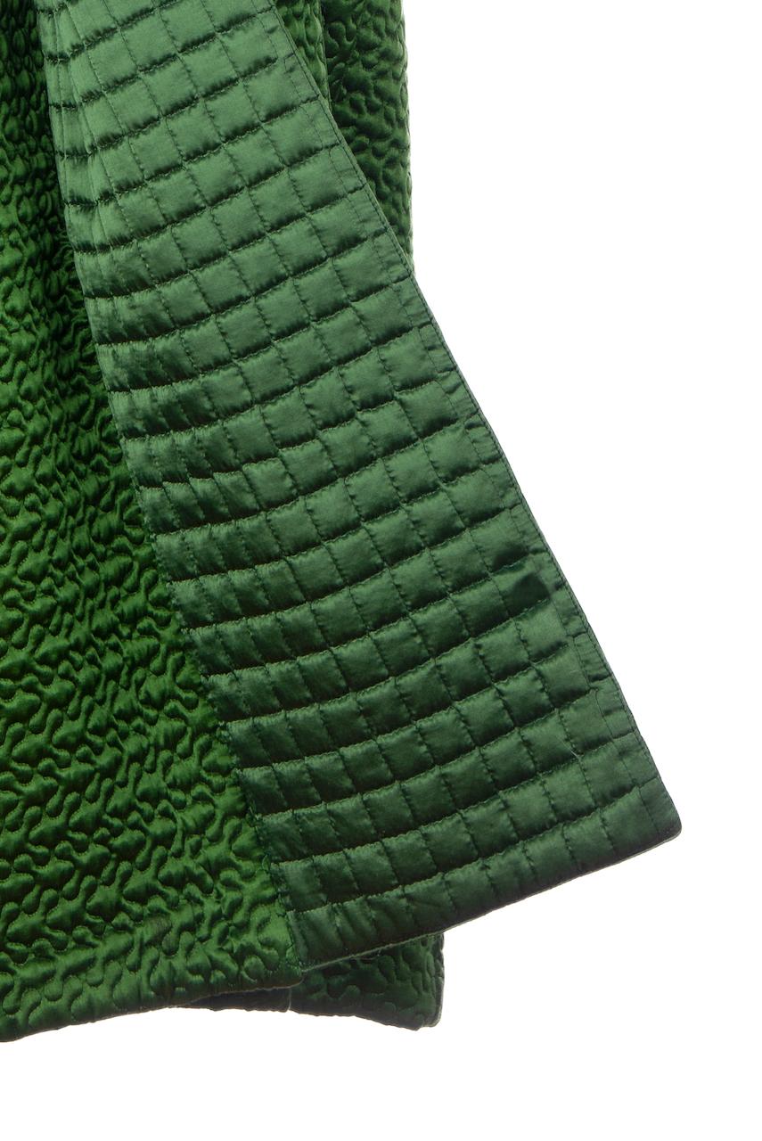 JEAN PAUL GAULTIER A/I 1985-1986 Cappotto verde trapuntato e imbottito in raso in vendita 4