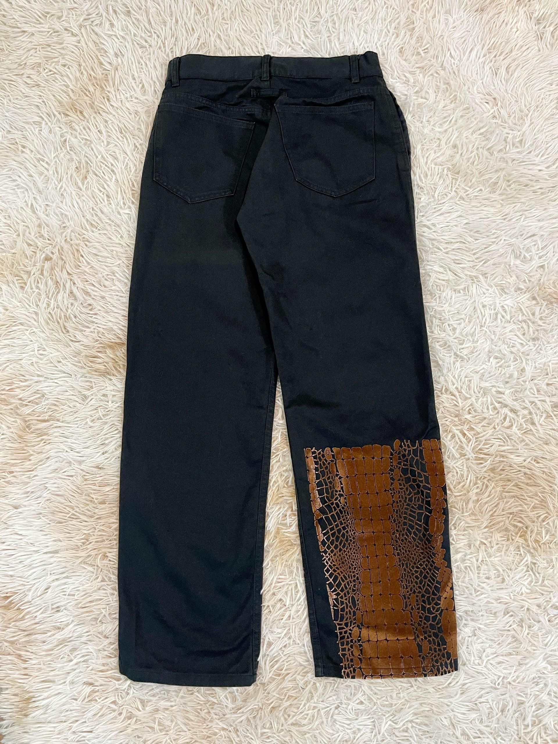 Women's or Men's Jean Paul Gaultier A/W1999 Snakeskin Patched Denim For Sale