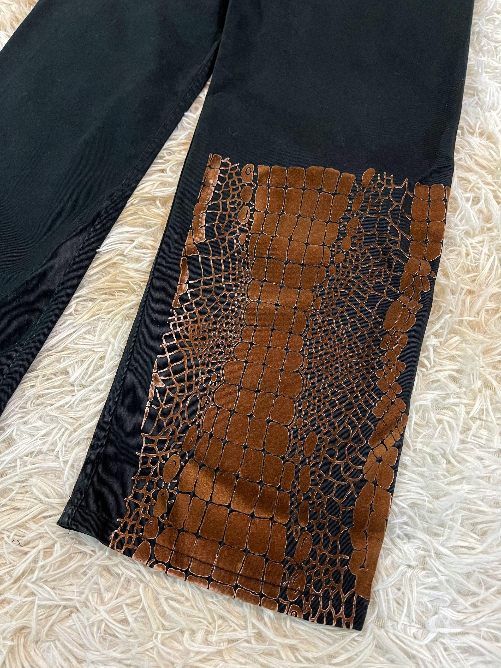 Jean Paul Gaultier A/W1999 Snakeskin Patched Denim For Sale 1