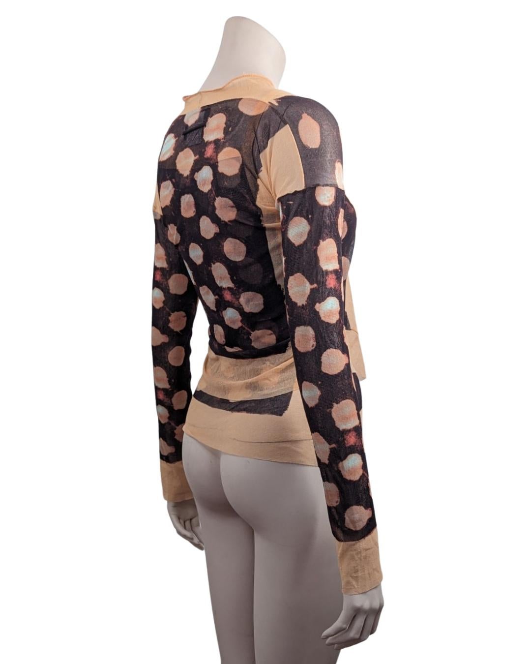Brown Jean Paul Gaultier Abstract Polka Dots Set Cardigan and Tank Top For Sale
