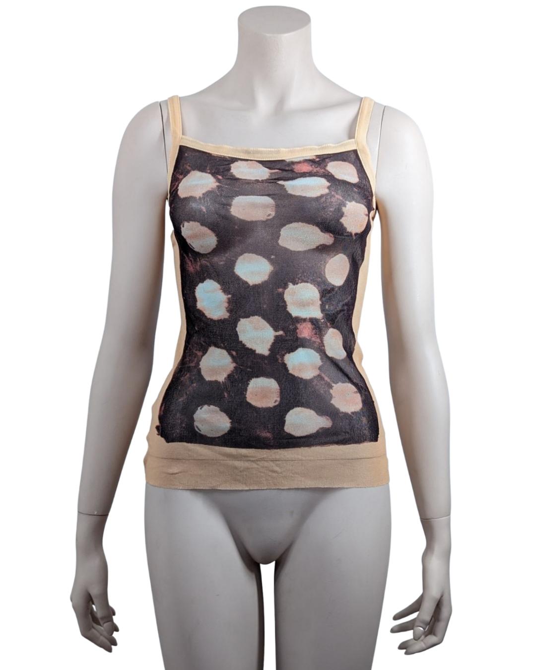 Jean Paul Gaultier Abstract Polka Dots Set Cardigan and Tank Top For Sale 1