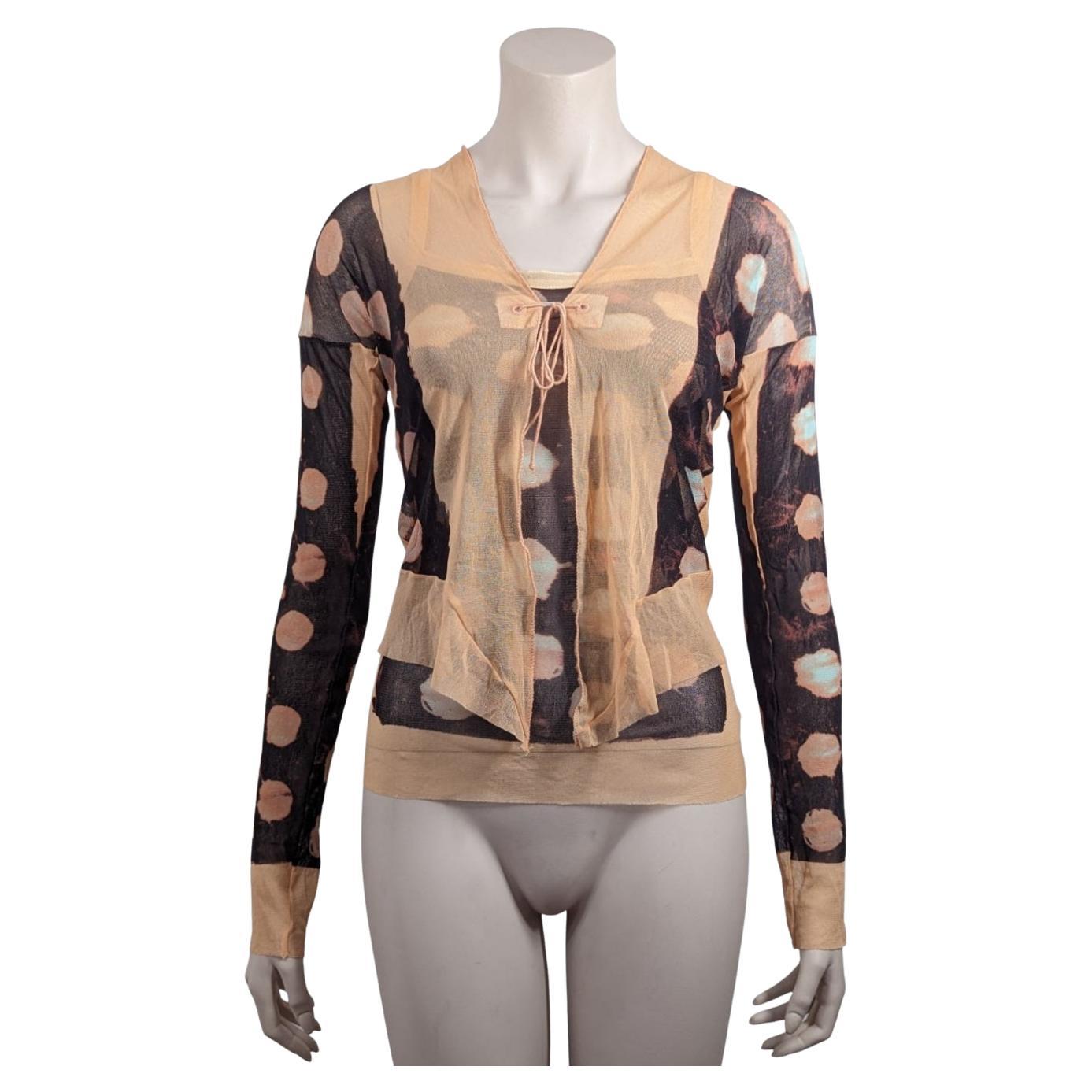 Jean Paul Gaultier Abstract Polka Dots Set Cardigan and Tank Top For Sale