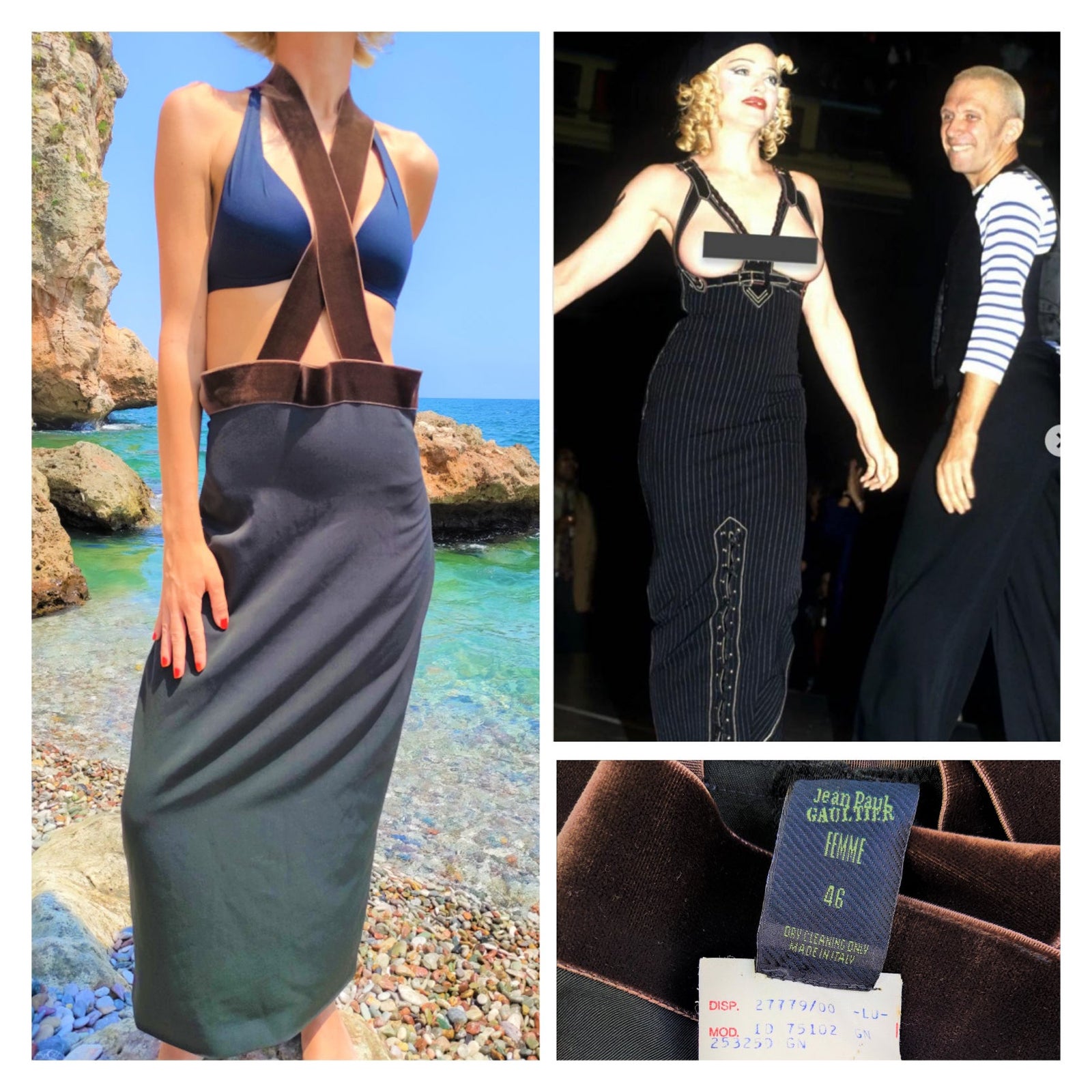 Jean Paul Gaultier Jeans - Androgyny AW 1992 Punk Madonna - Gonna con bretelle in vendita
