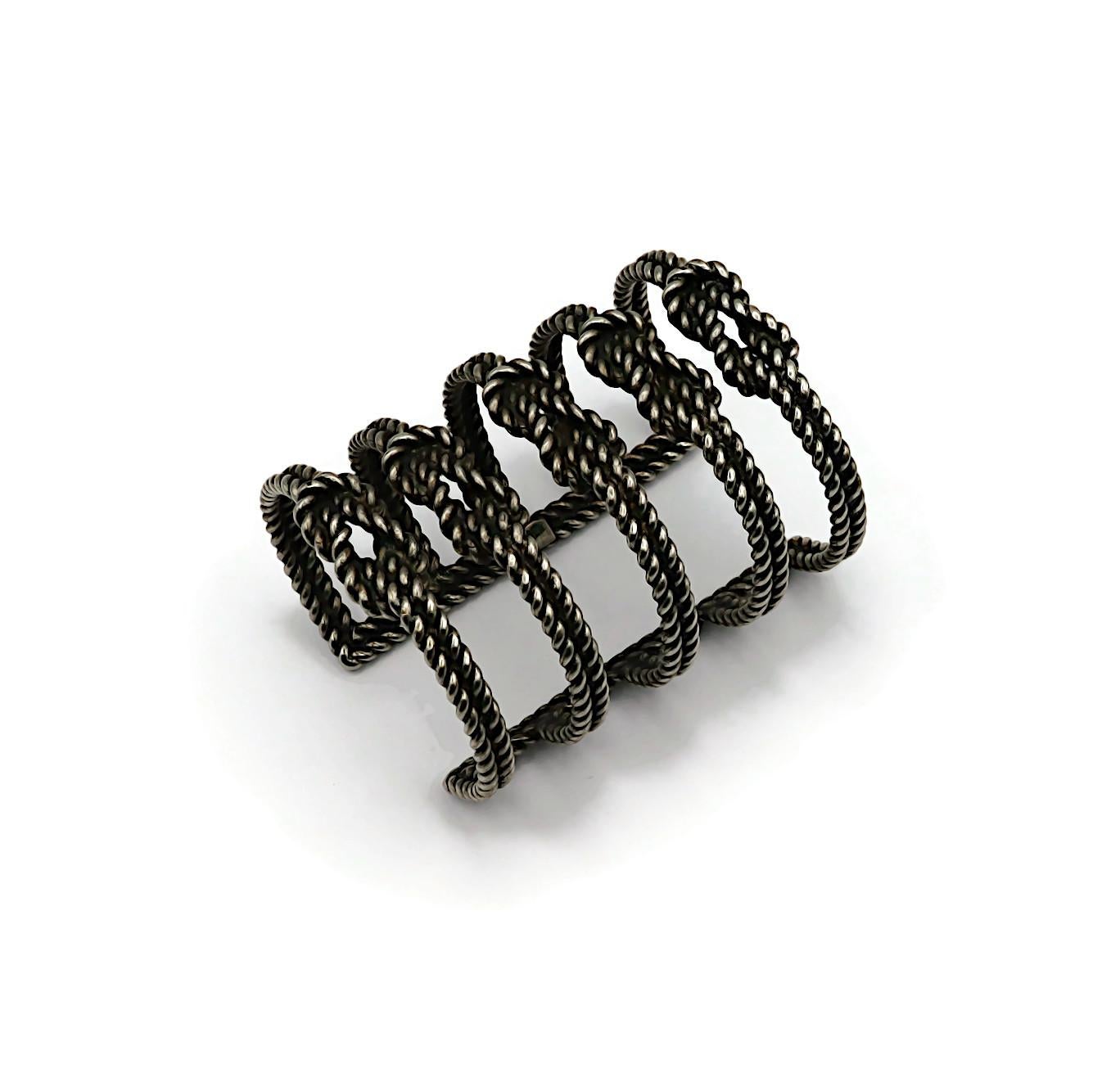 JEAN PAUL GAULTIER Bracciale con nodo in tonalità argento anticato in vendita 1