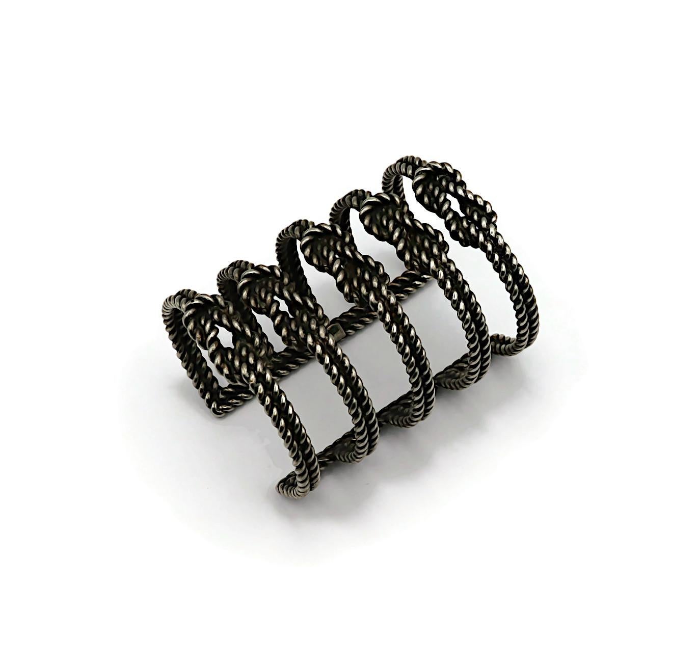 JEAN PAUL GAULTIER Antiqued Silver Tone Knot Cuff Bracelet For Sale 1