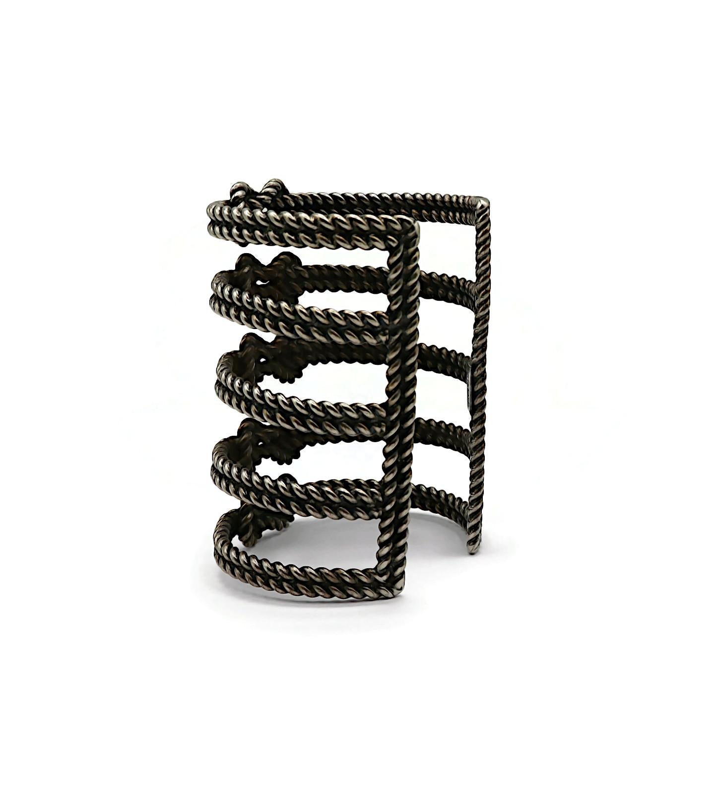 JEAN PAUL GAULTIER Antikes, silberfarbenes Manschettenarmband mit Knoten aus Silber im Angebot 3