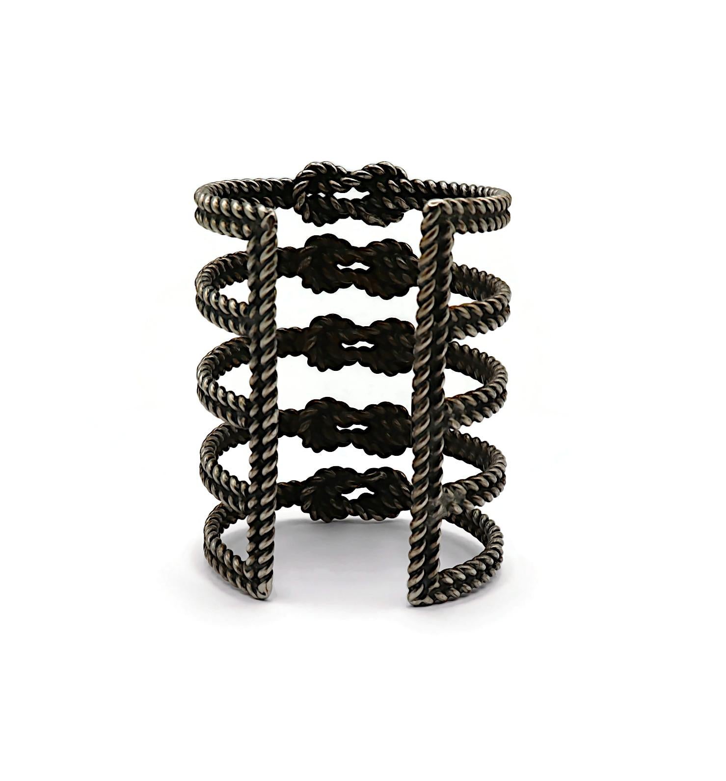 JEAN PAUL GAULTIER Bracciale con nodo in tonalità argento anticato in vendita 4