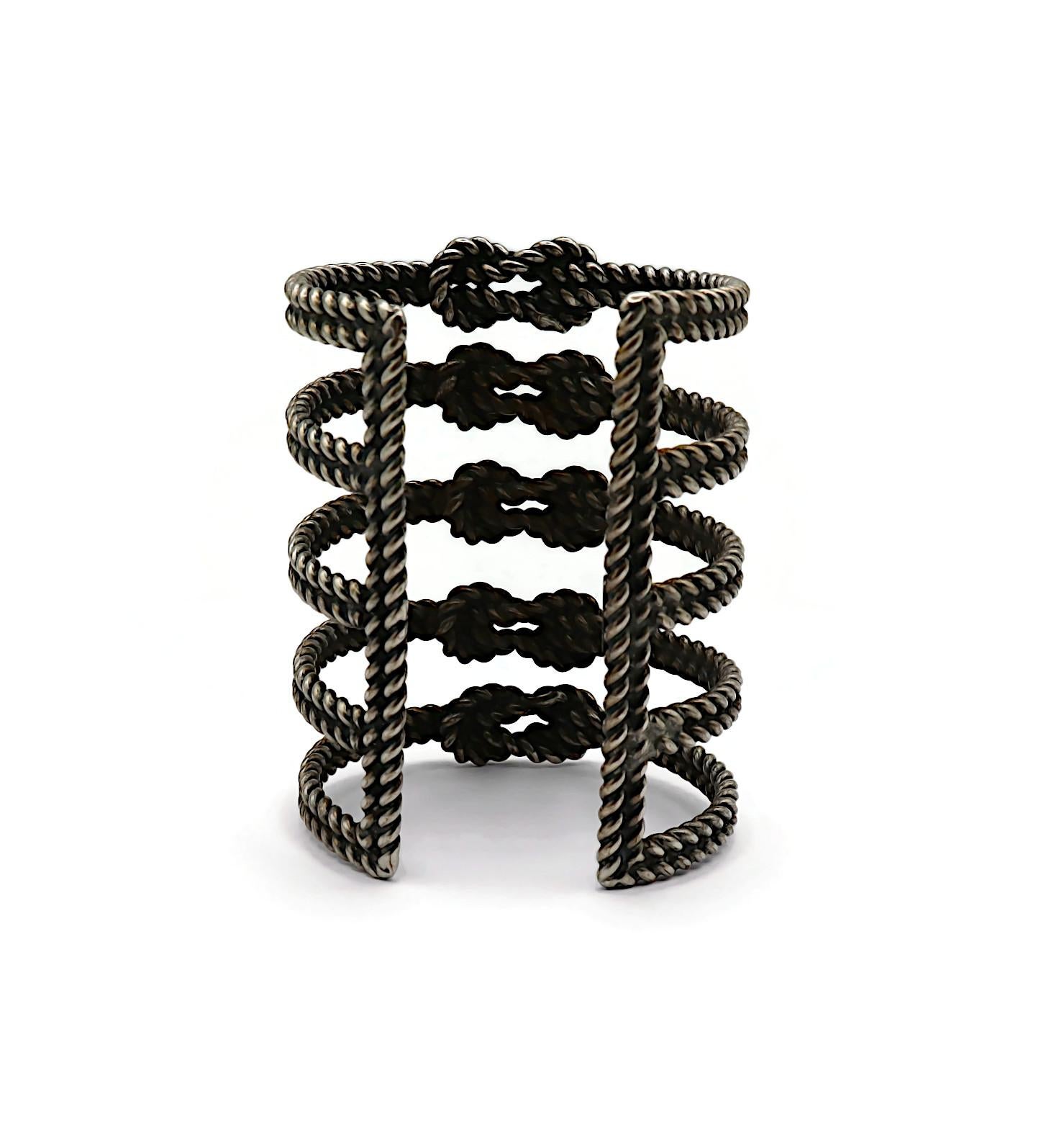 JEAN PAUL GAULTIER Antikes, silberfarbenes Manschettenarmband mit Knoten aus Silber im Angebot 4