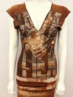 Jean Paul Gaultier archival 1998 mesh Antique print dress