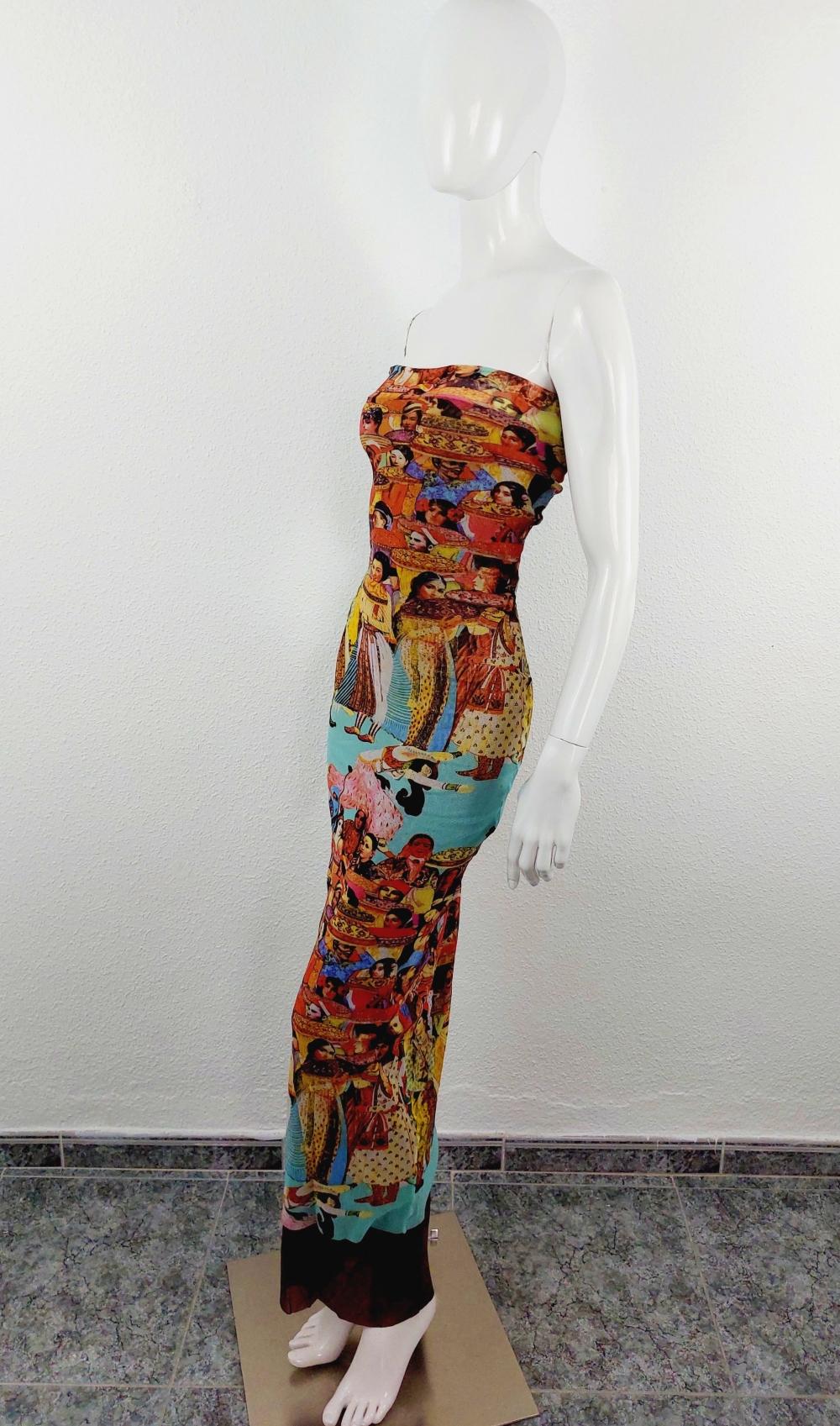 Jean Paul Gaultier Asian Indian Faces People Ethnic Multicultural Mesh Dress 6