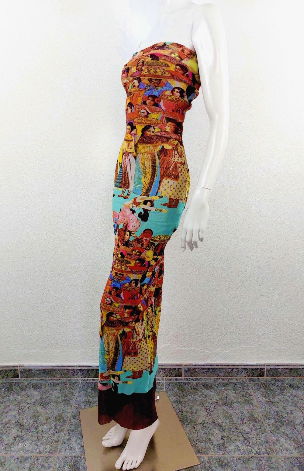Jean Paul Gaultier Asian Indian Faces People Ethnic Multicultural Mesh Dress 7