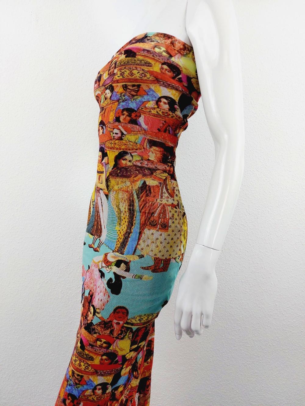 Jean Paul Gaultier Asian Indian Faces People Ethnic Multicultural Mesh Dress 8