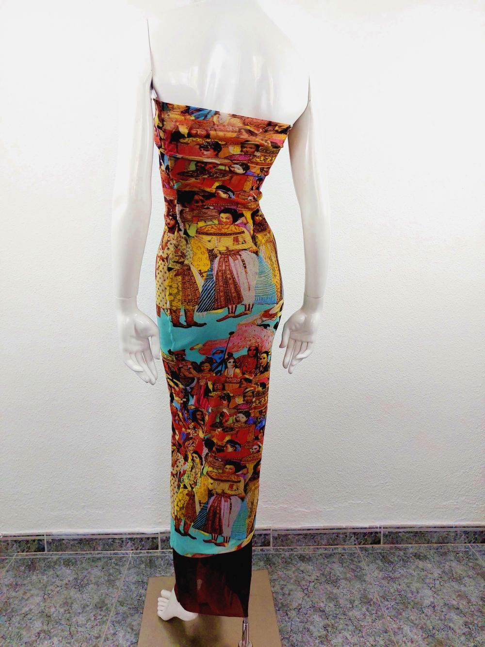 Jean Paul Gaultier Asian Indian Faces People Ethnic Multicultural Mesh Dress 9