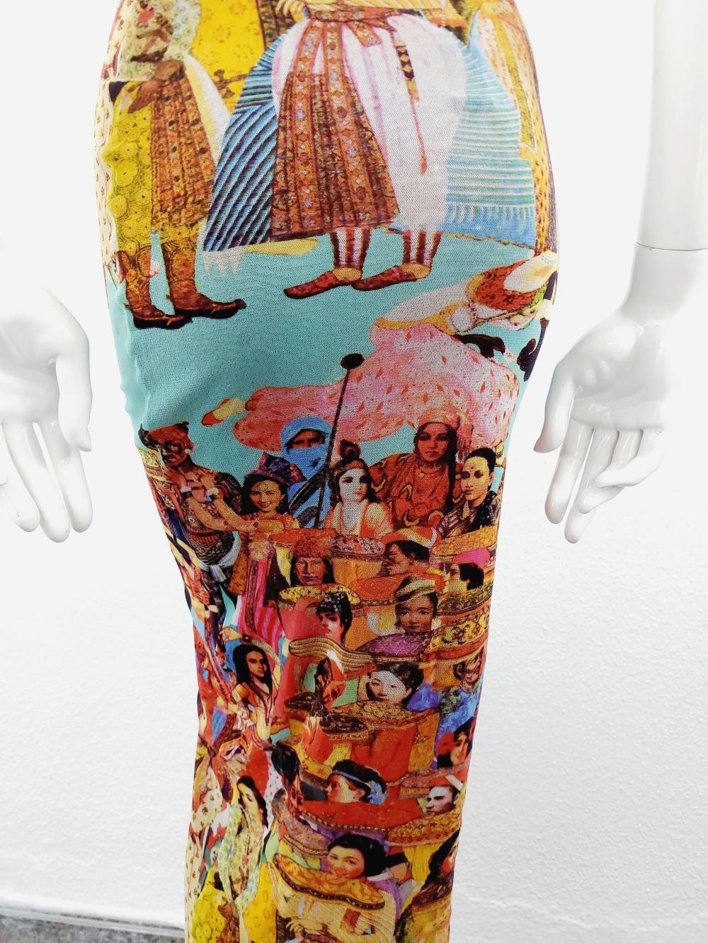 Jean Paul Gaultier Asian Indian Faces People Ethnic Multicultural Mesh Dress 11
