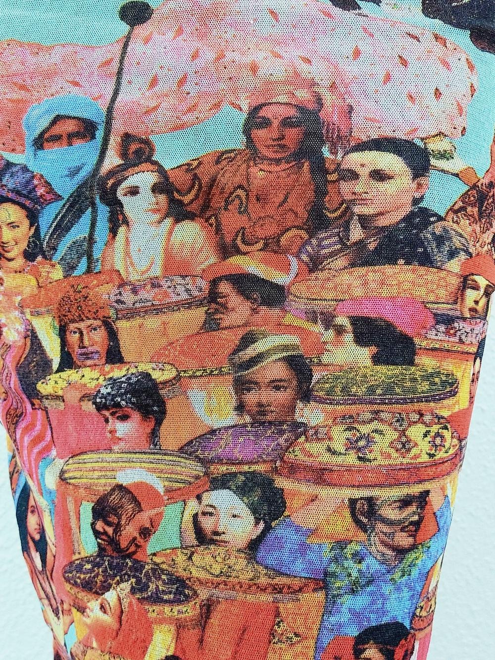 Jean Paul Gaultier Asian Indian Faces People Ethnic Multicultural Mesh Dress 3