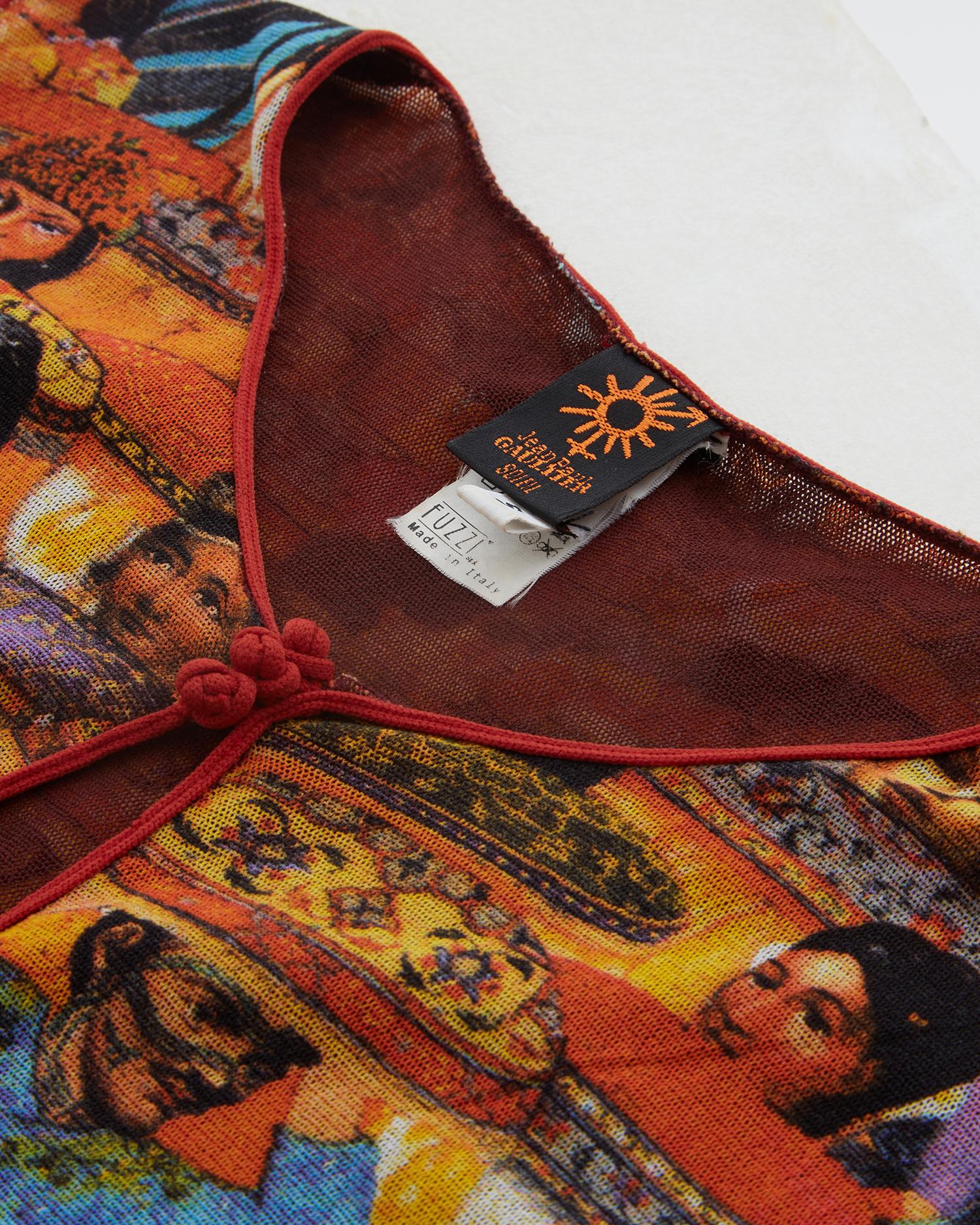 Robe longue en maille à imprimé asiatique Jean Paul Gaultier, début des années 2000 Pour femmes en vente