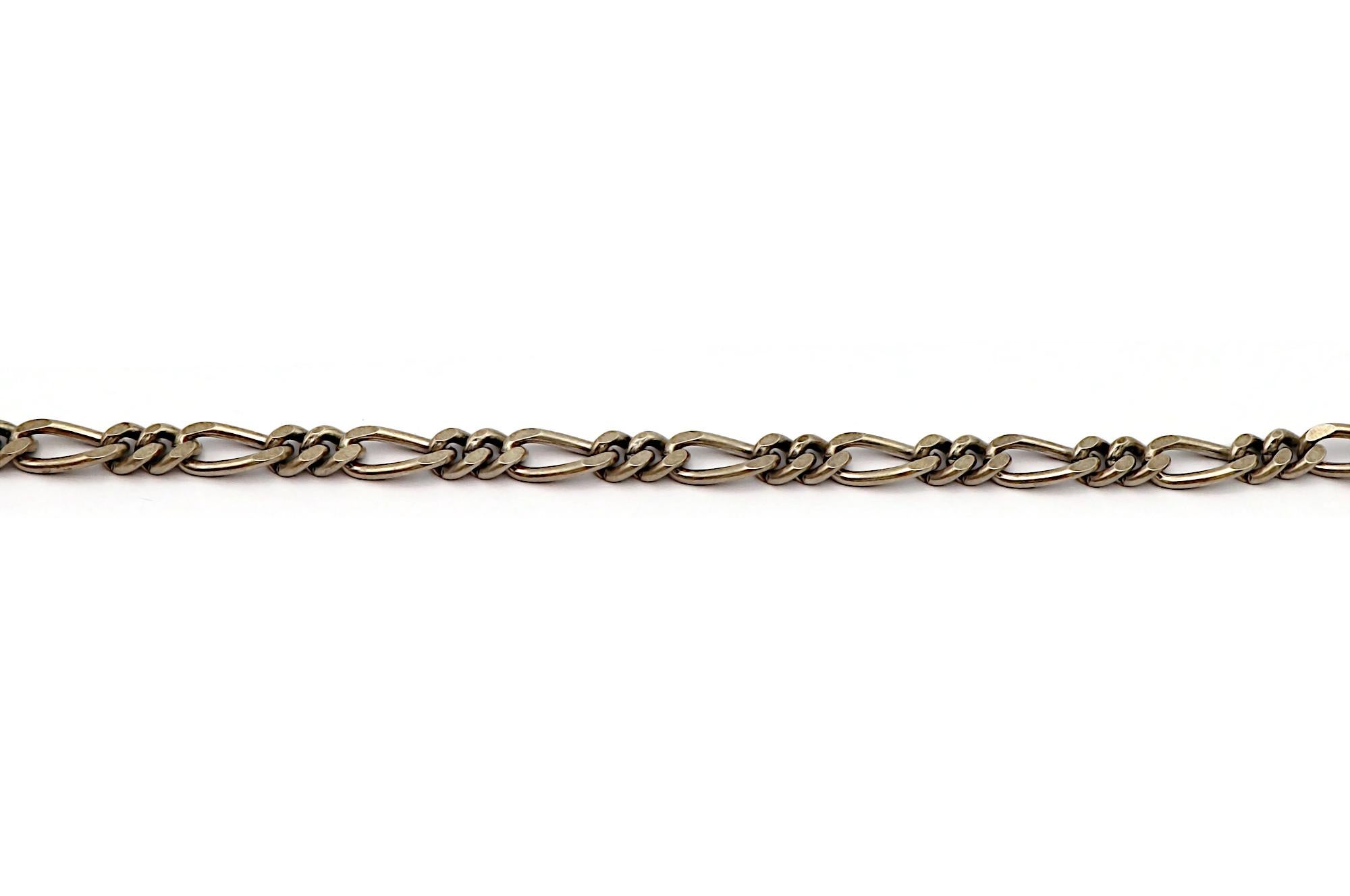 JEAN PAUL GAULTIER (Atribuido a) Cinturón de cadena con firma cursiva en tono plateado en venta 4