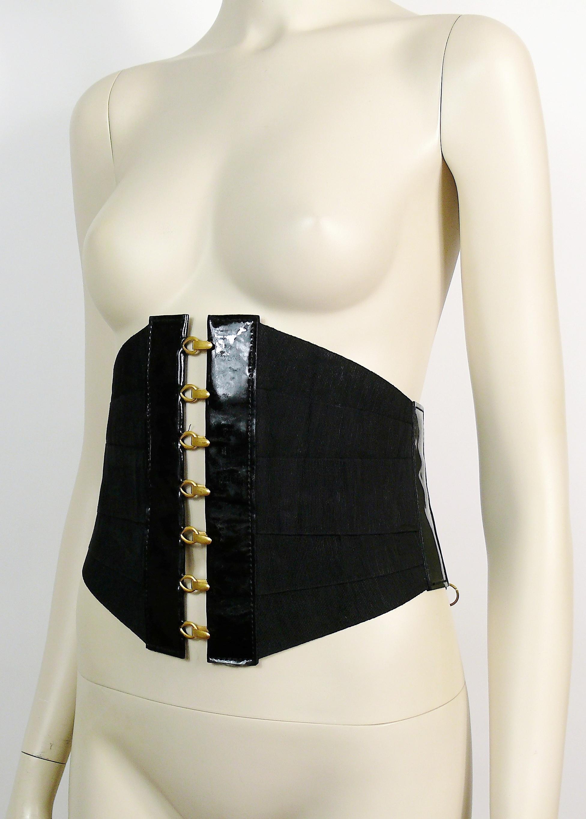 Black Vintage Bandage Corset Belt For Sale