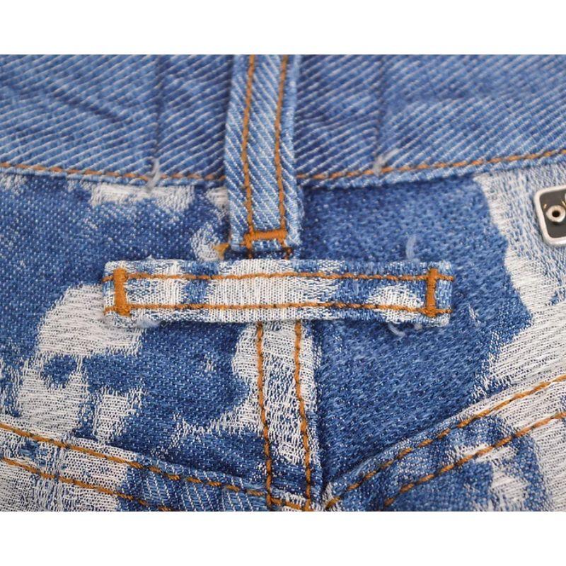 Jean Paul Gaultier AW 1992 'Shredded Face' Jacquard Denim Jeans For Sale 5