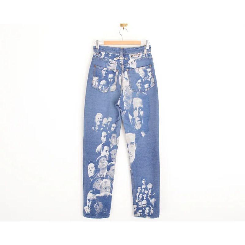 Women's Jean Paul Gaultier AW 1992 'Shredded Face' Jacquard Denim Jeans For Sale