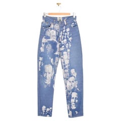 Jean Paul Gaultier AW 1992 'Shredded Face' Jacquard Denim Jeans