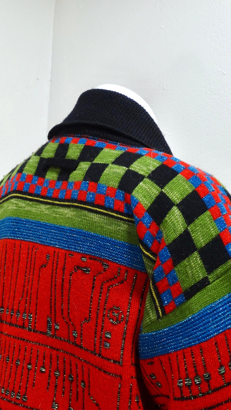Jean Paul Gaultier AW1995 Circuit Board Zip-Up Sweater at 1stDibs