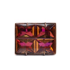 Jean Paul Gaultier Bague XXL TU JPG Maxi Anillo Cristal Rosa Oscuro OS