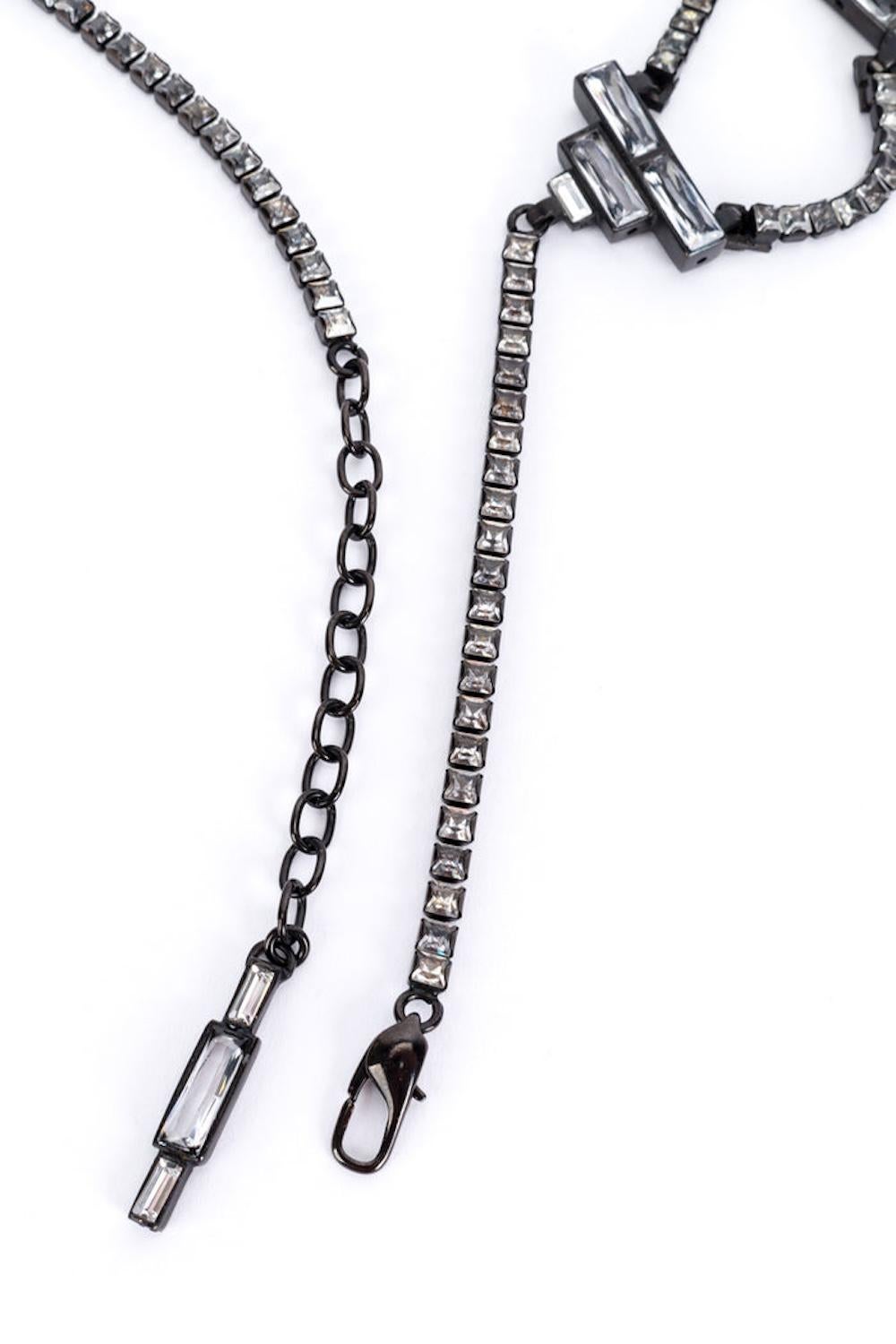 Ceinture logo Jean Paul Gaultier Baguette Crystals en vente 1