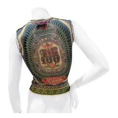 Jean Paul Gaultier Banknote Print Mesh Tank Top