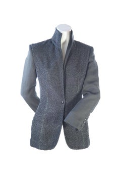 JEAN PAUL GAULTIER, Black Beaded Blazer with Plaid Red and Green Lining, 1990s