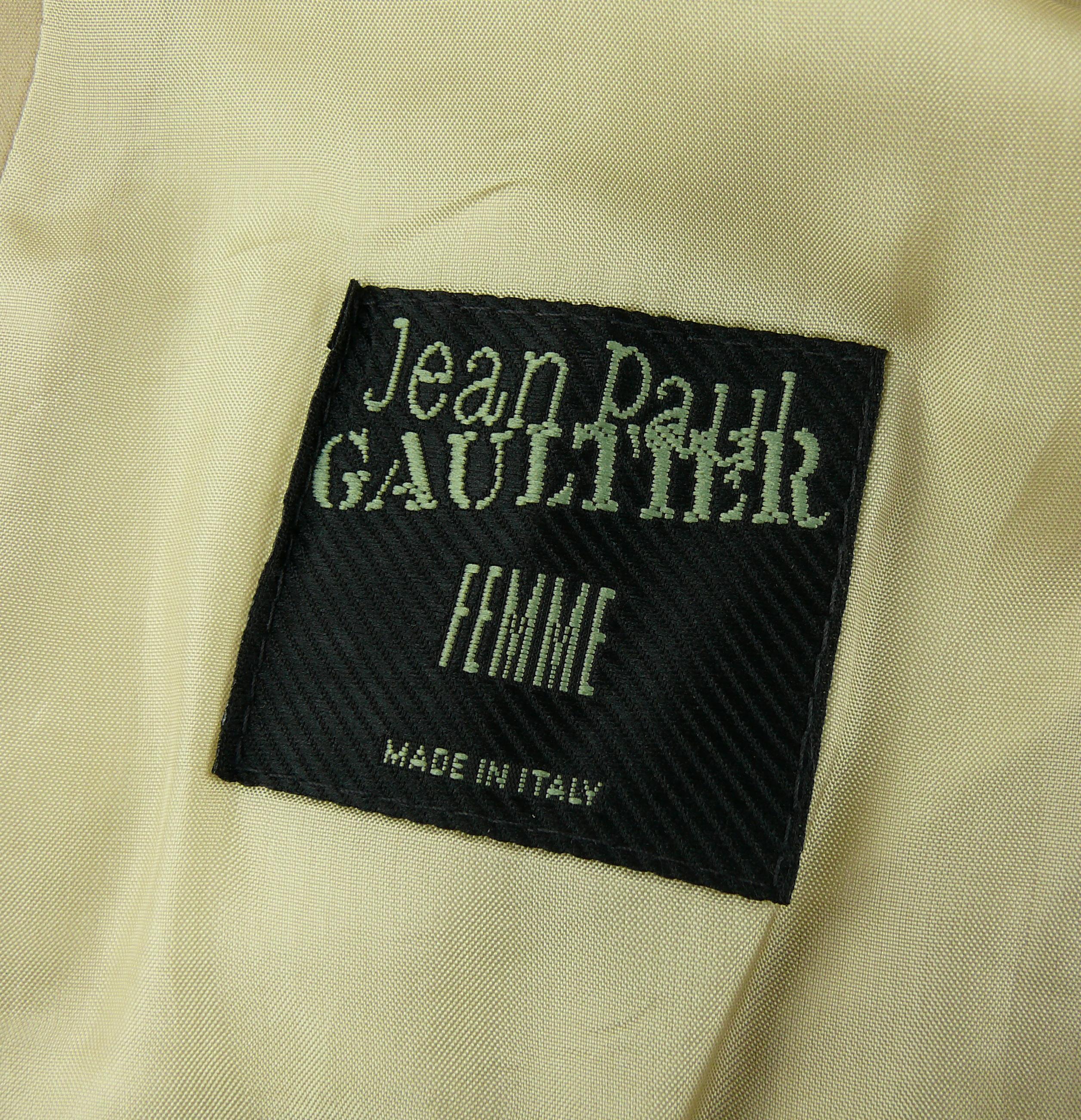 Jean Paul Gaultier Beige Cotton Suit with Iconic Cut-Out Back Blazer In Excellent Condition In Nice, FR