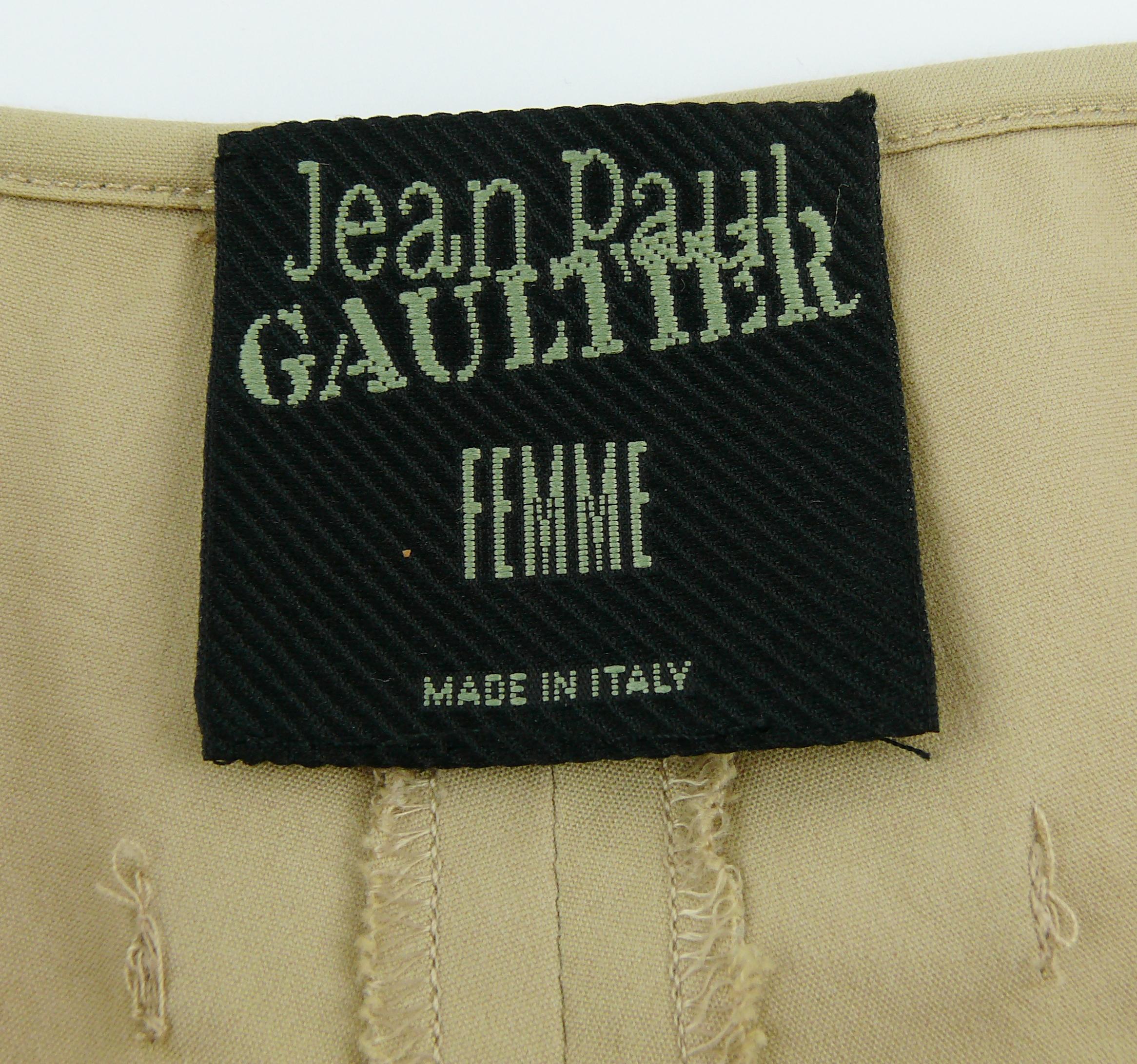 Women's Jean Paul Gaultier Beige Cotton Suit with Iconic Cut-Out Back Blazer