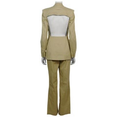 Jean Paul Gaultier Beige Cotton Suit with Iconic Cut-Out Back Blazer