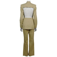 Jean Paul Gaultier Beige Cotton Suit with Iconic Cut-Out Back Blazer