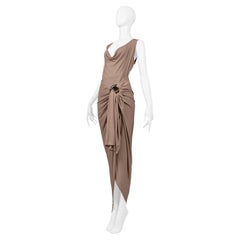 Jean Paul Gaultier Beige Draped Top And Skirt With Decorative Hardware