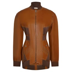 Jean Paul Gaultier Beige Perforated Leather Jacket, S/S 2004