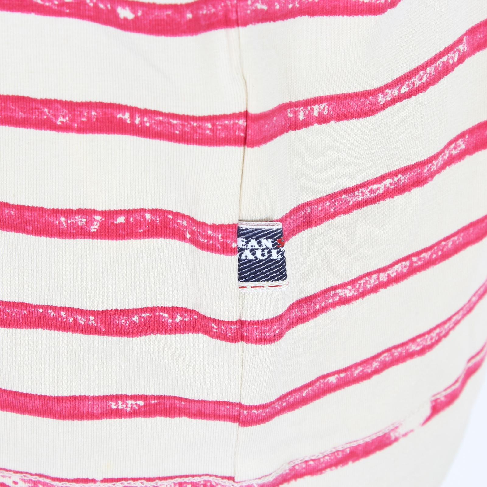 Jean Paul Gaultier Beige Pink Cotton Pinstripe Casual T Shirt 2000s 2