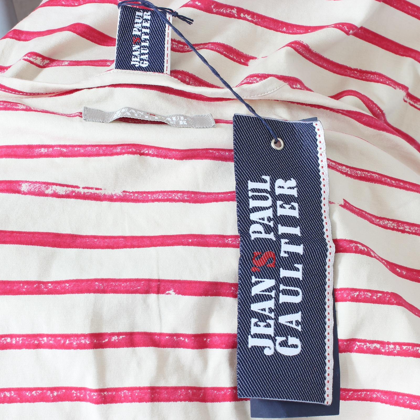 Jean Paul Gaultier Beige Pink Cotton Pinstripe Casual T Shirt 2000s 3
