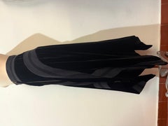 Jean Paul Gaultier Black and Grey Velvet Skirt FR 38 / IT 42